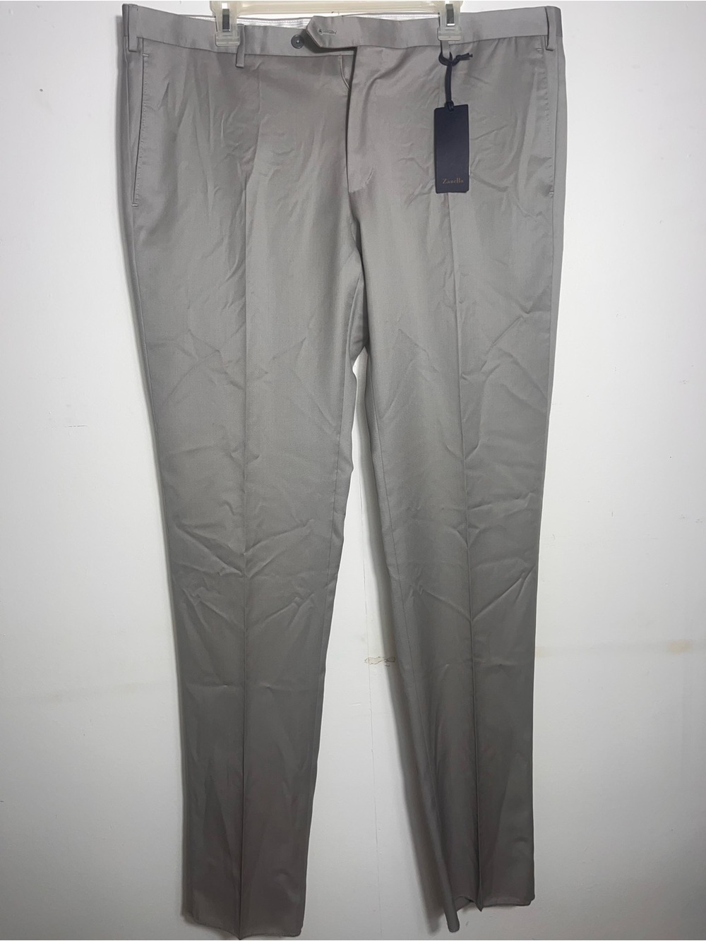 Zanella Men’s Dress Pants 40x36 Parker Wool Gray Pleated NWT Style 111659